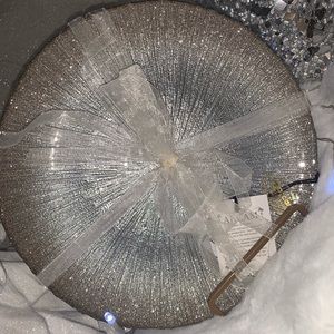 AKCAM TURKISH GLASS SPARKLE SILVER PLATE 8”